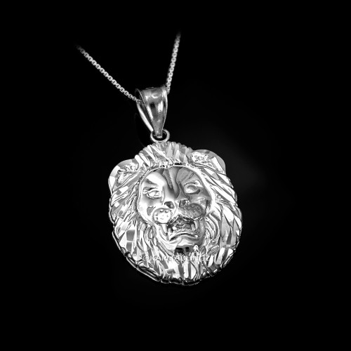Silver Lion Pendant Necklace
