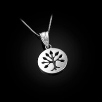Sterling Silver Tree of Life Medallion Charm Necklace