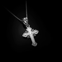 Sterling Silver Filigree Cross Charm Necklace