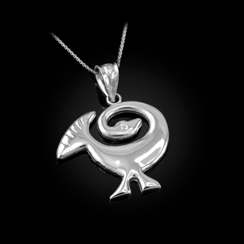 Silver African Adinkra Sankofa Bird Necklace