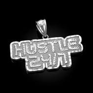 Sterling Silver Gold HUSTLE 24/7 Hip-Hop DC Pendant