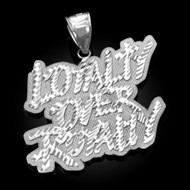 Sterling Silver LOYALTY OVER ROYALTY Hip-Hop DC Pendant