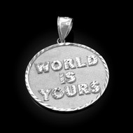 Sterling Silver WORLD IS YOURS DC Medal Pendant