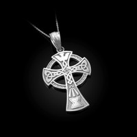 Celtic Cross Pendant Necklace in Sterling Silver
