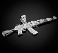 Silver Gold AK-47 Gun Pendant