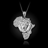 African Lion Silver pendant necklace
