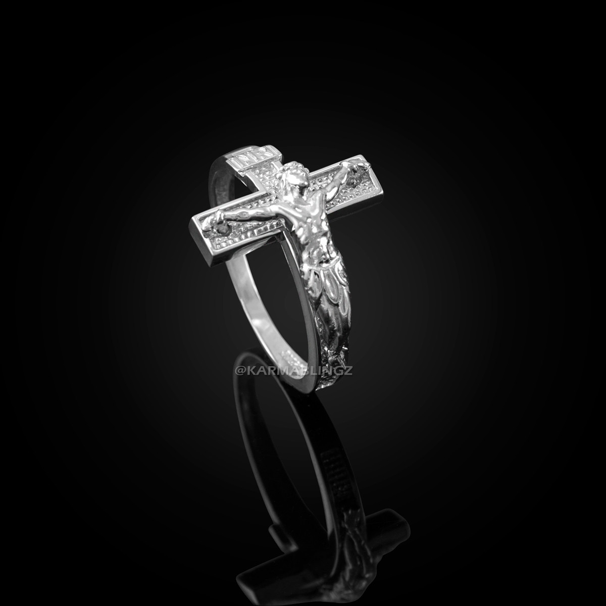 Sterling silver crucifix ring deals