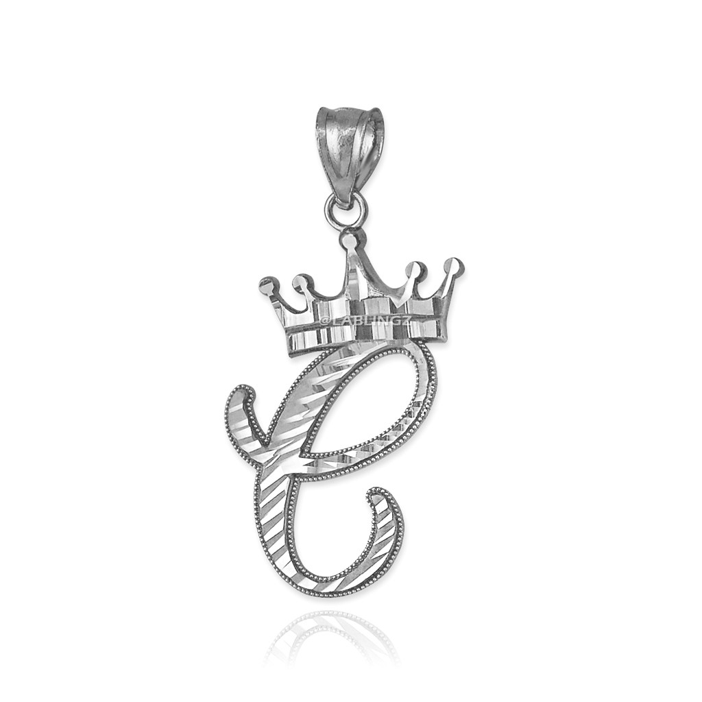 LP or PL Monogram with Crown Silver Plated Necklace
