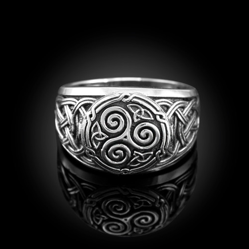 Sterling Silver Celtic Triskele Ring