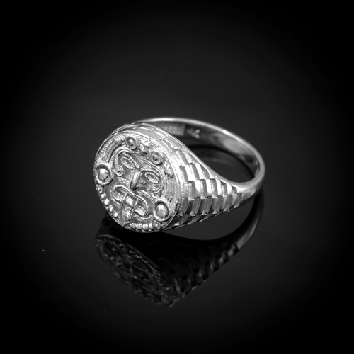 Rugged Aztec Mayan Sun Ring in Sterling Silver