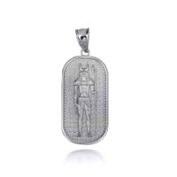 Sterling Silver Egyptian Anubis God Of The Dead Guard Dog Amulet Pendant Necklace
