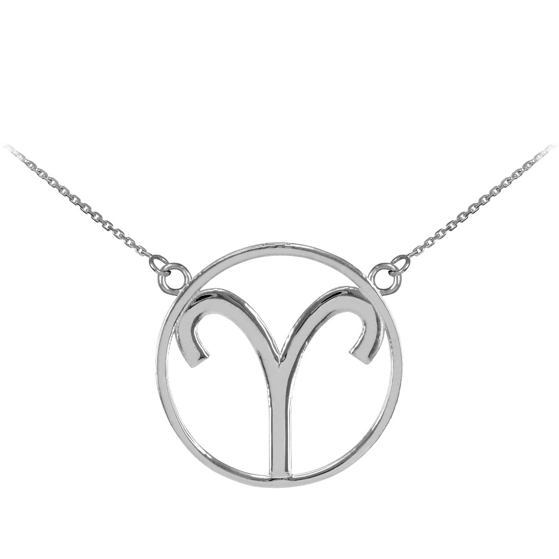 925 Sterling Silver Aries Zodiac Sign Necklace