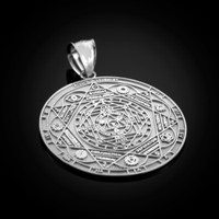 Sterling Silver 7 Chakra Yoga Calendar Medallion Pendant (S/M)