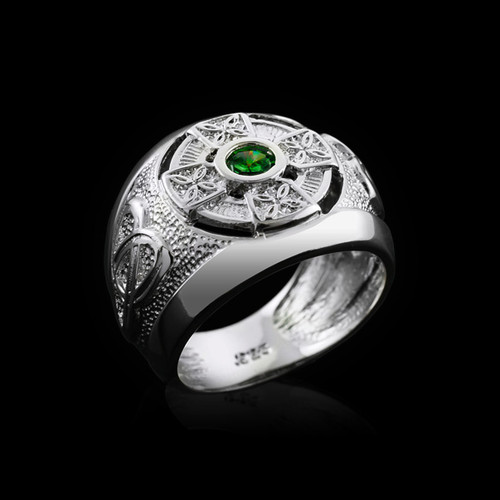 Silver Celtic Birthstone ring