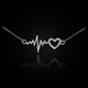 Silver Heartbeat EKG Necklace