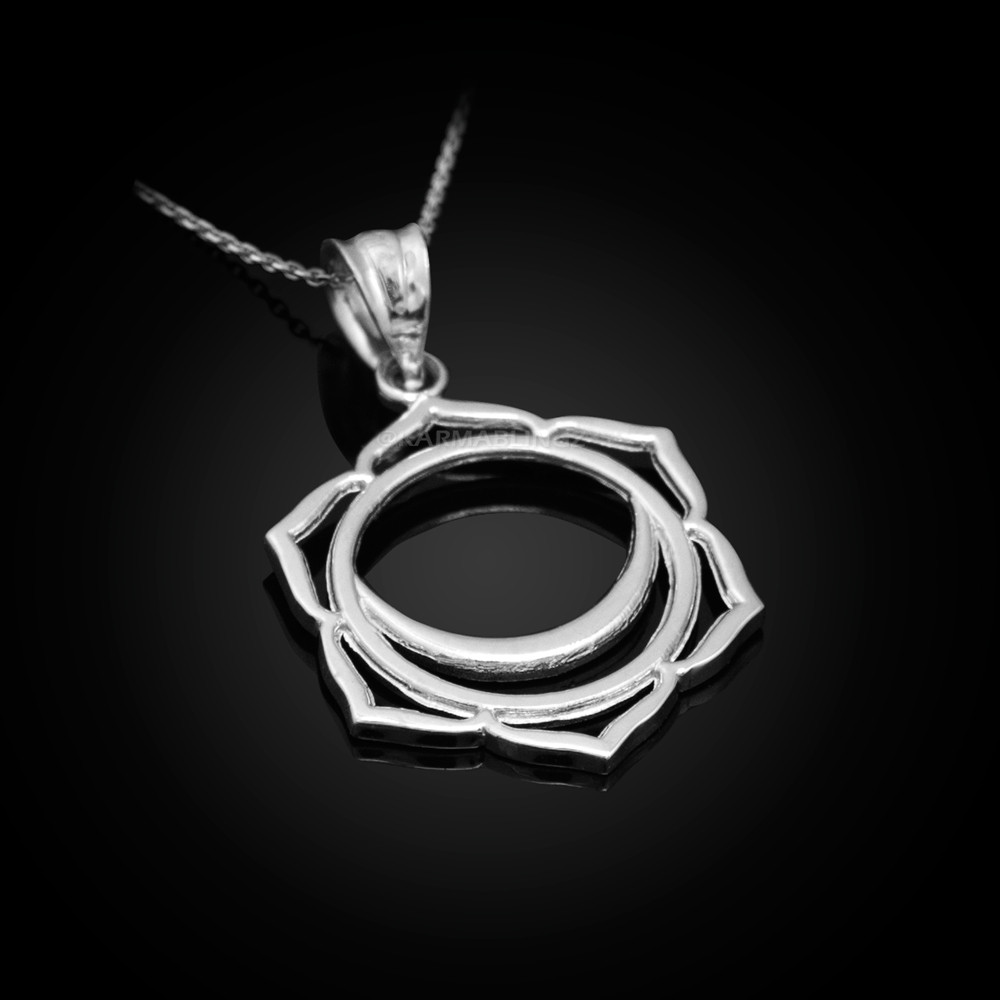 Sterling Silver Vishuddha Chakra Yoga Pendant Necklace