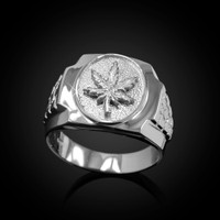 Silver marijuana ring.