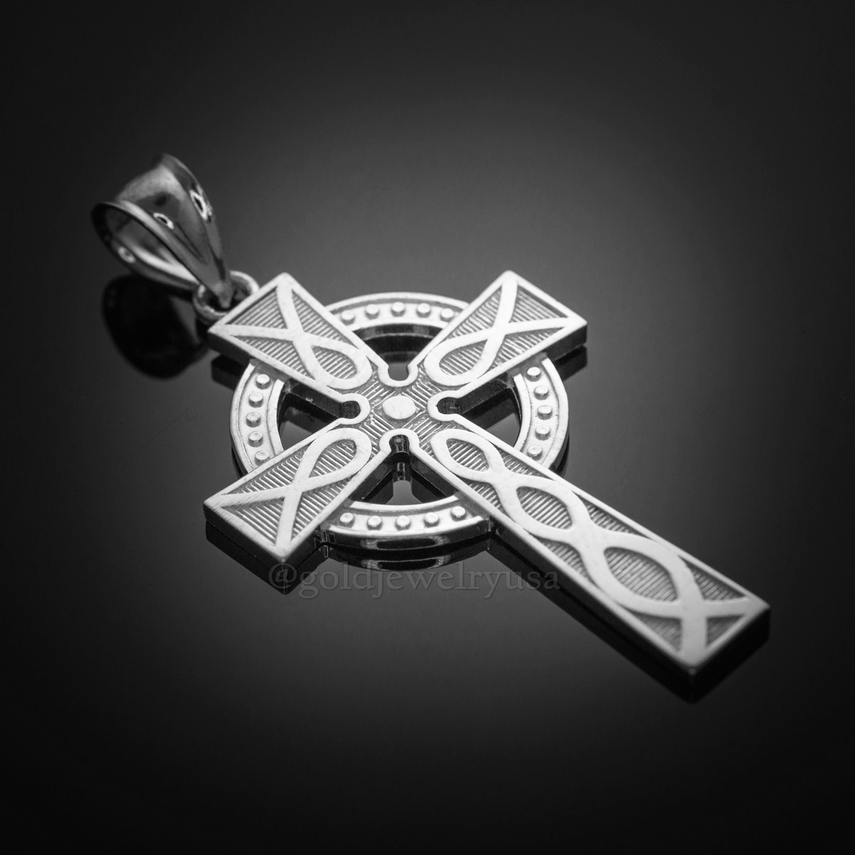 Sterling Silver Celtic Cross Pendant Necklace