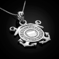Sterling Silver US Coast Guard Pendant Necklace