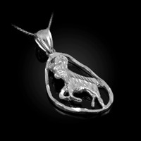 Sterling Silver Aries Zodiac Sign DC Pendant Necklace