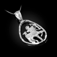 Sterling Silver Sagittarius Zodiac Sign DC Pendant Necklace