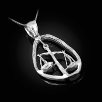 Sterling Silver Libra Zodiac Sign DC Pendant Necklace