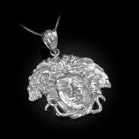 Sterling Silver Medusa Charm Necklace