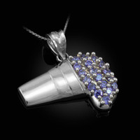 Sterling Silver Lean Purple Drank CZ Pendant Necklace