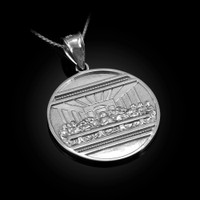 Sterling Silver Last Supper Medallion Pendant Necklace