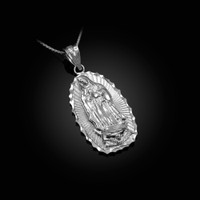 Sterling Silver Virgin Mary DC Pendant Necklace