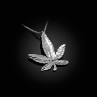 Sterling Silver Marijuana Leaf Cannabis DC Charm Necklace