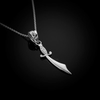 Sterling Silver Scimitar Sword Charm Necklace