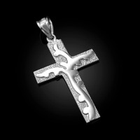 Sterling Silver Flaming Cross Pendant