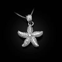 Solid Sterling Silver Starfish DC Pendant Necklace