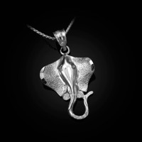 Sterling Silver Stingray Fish DC Pendant Necklace