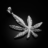 Silver Marijuana Leaf Pendant