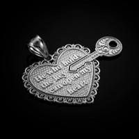 Sterling Silver Two Piece "Key of My Heart" Detachable Pendant