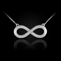 Polished Sterling Silver Infinity Pendant Necklace