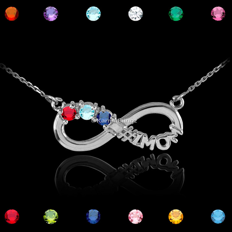 infinity birthstone necklace for mom