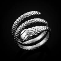 Sterling Silver Serpent Snake Ring