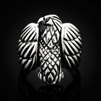 Sterling Silver Mens Eagle Statement Ring
