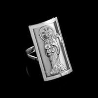 Sterling Silver Santa Muerte Fancy Ring