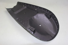 Metal seat pan with black powder coated paint