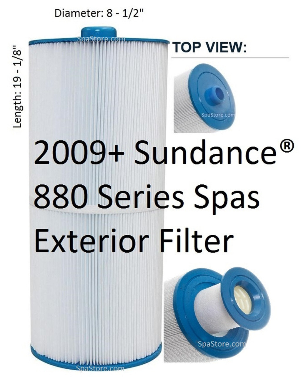 2009+ Sundance® Spas Filter 880 Series 6473165 MICROCLEAN® Ultra Exterior / Outer Pleated