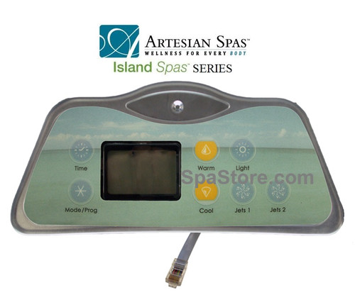 2 Pump 2007-2011 Artesian Spas™ Island Series 800D & 801D Topside Control Panel With Overlay Sold As Kit, 33-0655-08-2P