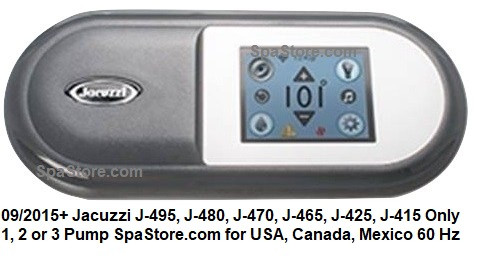 J Jacuzzi Spa J-400 LCD Series Topside Control Panel 2013-8/2015 JAC6600-099 