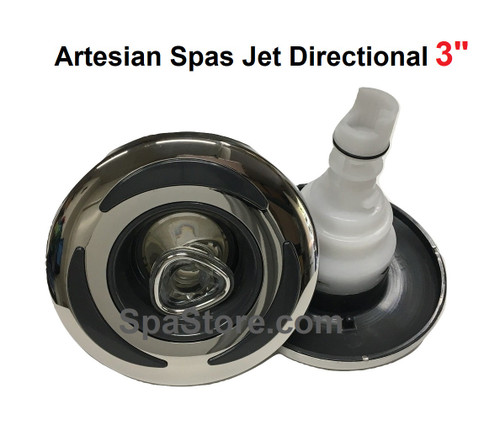 3" Directional Artesian Island Spas Jet Insert 03-3304-52 C-Helix Stainless Graphite Dark Gray 2013+ 