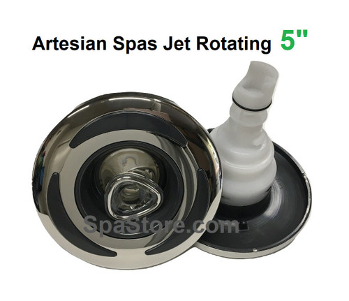5" Rotating Artesian Island Spas Jet Insert 03-3501-52 C-Helix Stainless Graphite Dark Gray 2013+