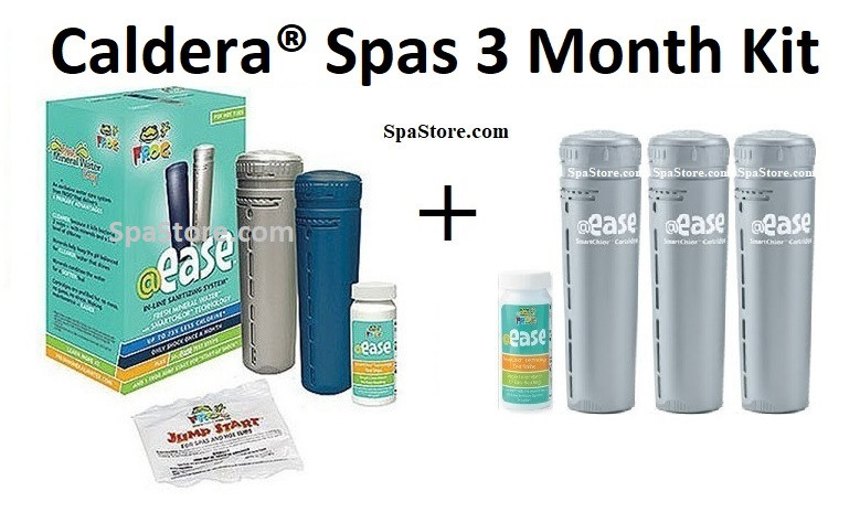 SPA FROG @Ease Smart Chlor Cartridge Bundle 4 Pack 3 SmartChlor and 1 Mineral Cartridge Kit with Warehouse Limited Thermometer 