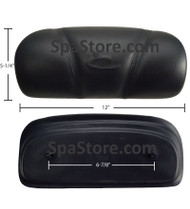 Original Factory Version OEM  2009+ Dynasty Spas Pillow Headrest Replacement Lounger Stitched Black Pad 1869 Stamped 12" x  5-1/4"